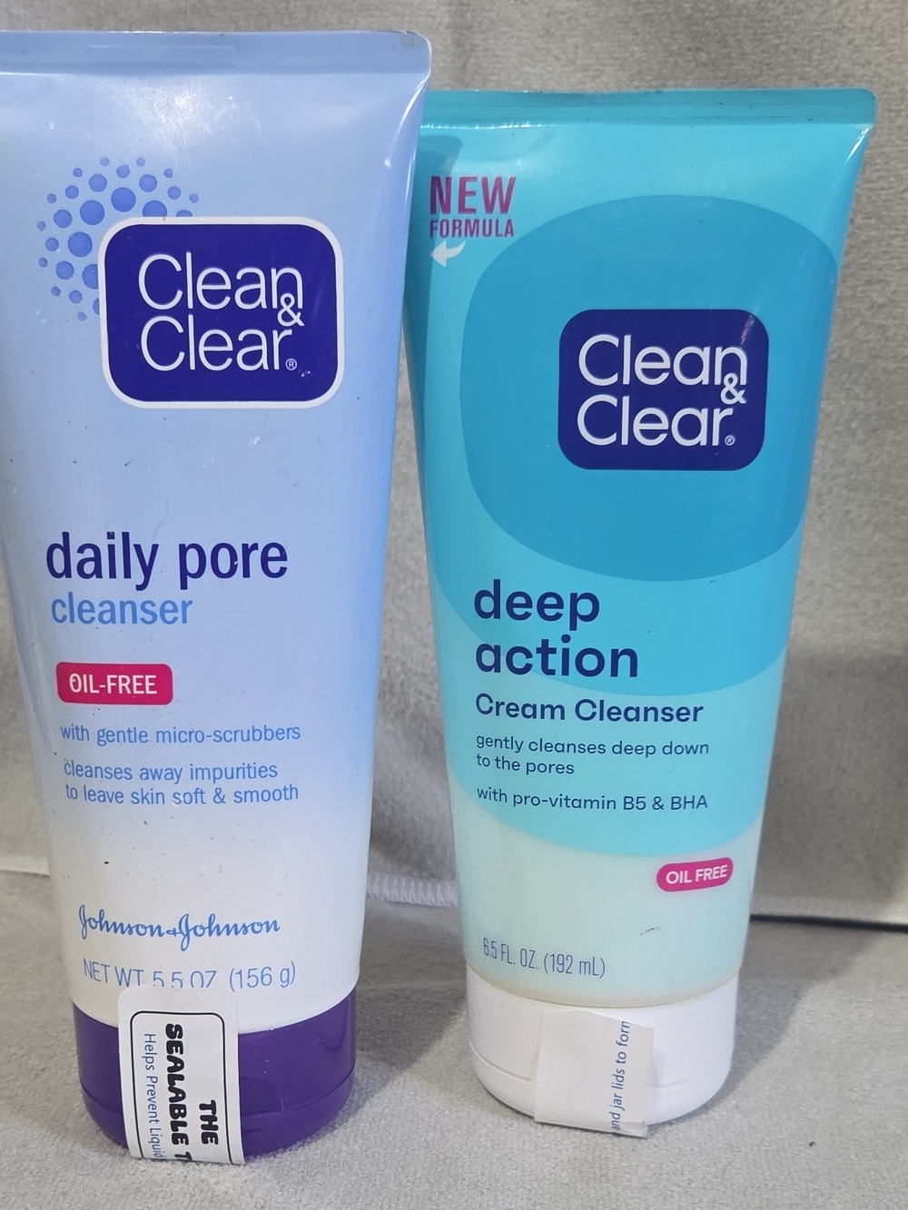 Clean & Clear Daily Pore & Deep Action Cream Cleansers - Blue Duo